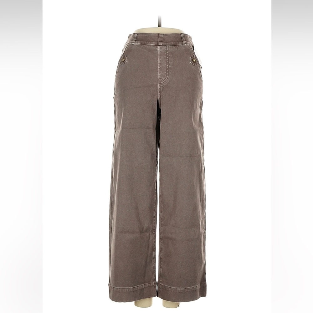 SPANX Wide-Leg Cropped Pants in Taupe Brown